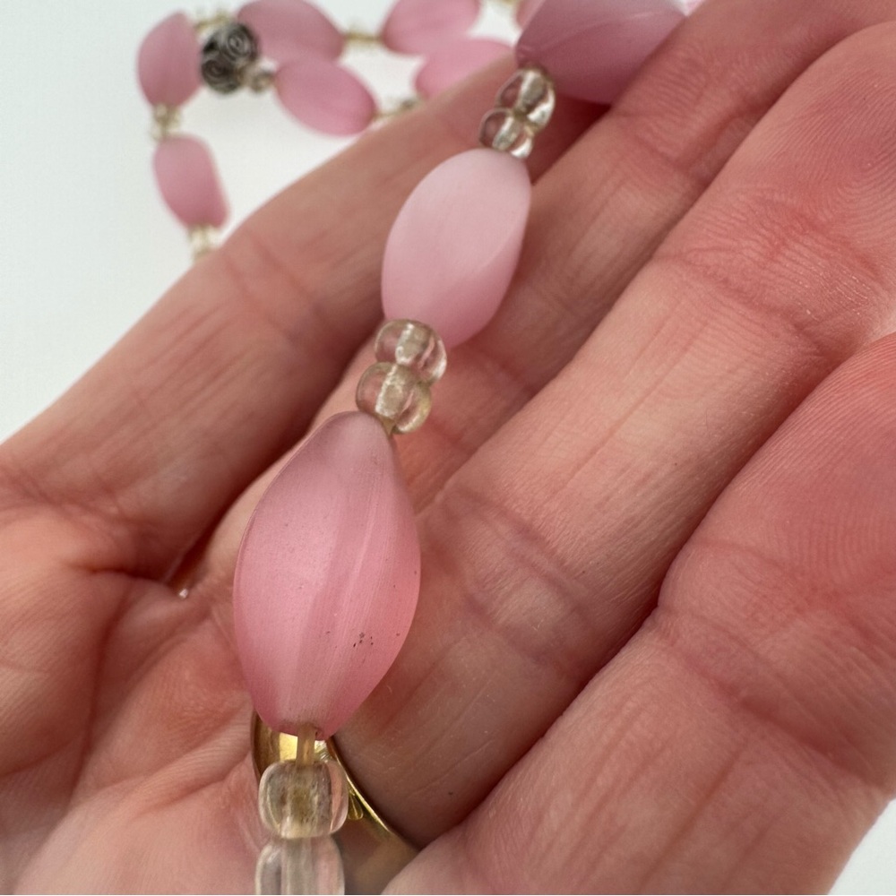 Elegant Pink Rose Quartz Beaded Necklace ready for your project to be restored